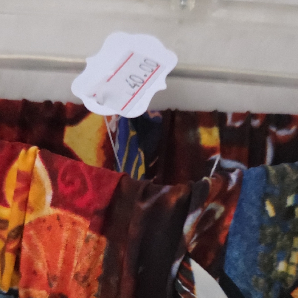 Multicolor Patchwork Drawstring Pants - Picture 2 of 2